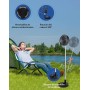 Primevolve Ventilador de Pie Portátil con Remoto,NO-Rotación-8'' Plegable Suelo/Mesa Ajustable,7200mAh USB C Ventilador para