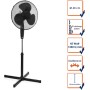 Tristar VE-5899 Ventilador de pie, 40 centímetros, 3 ajustes de velocidad, oscilante, ángulo ajustable 25°, altura ajustable