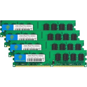 Rasalas DDR2 800 PC2-6400 8GB DDR2 Kit (4x2GB) DDR2-800 Udimm 2GB DDR2 Ram 2RX8 1.8V CL6 Non-ECC Unbuffered Desktop RAM Memory