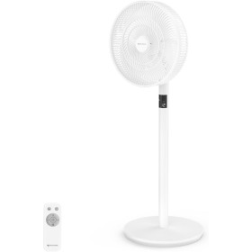 MYCARBON 14'' 23W Ventilador de Pie Silencioso 20 dB Motor DC, Oscilación Horizontal (60°-90°-120°), 3 Alturas Ajustables (48cm,