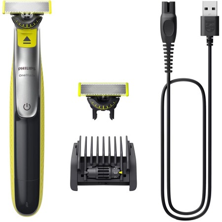 Philips OneBlade 360 - Maquinilla de Afeitar Híbrida, Barbero Eléctrico y Afeitadora, 2 Cuchillas 360, Peine-Guía Ajustable 5 en