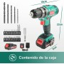 Taladro Atornillador 12V, HYCHIKA Destornillador Eléctrico, 30N.m Atornillador Eléctrico, 21+1 Ajustes Par, 2 Velocidad