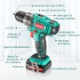 Taladro Atornillador 12V, HYCHIKA Destornillador Eléctrico, 30N.m Atornillador Eléctrico, 21+1 Ajustes Par, 2 Velocidad