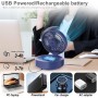 Ventilador de Mesa, USB Recargable Potente Silencioso Ventiladores, con Mando a Distancia, Pantalla LED, Rotación de