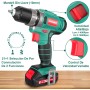 Taladro Atornillador 12V, HYCHIKA Destornillador Eléctrico, 30N.m Atornillador Eléctrico, 21+1 Ajustes Par, 2 Velocidad