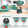 Taladro Atornillador 12V, HYCHIKA Destornillador Eléctrico, 30N.m Atornillador Eléctrico, 21+1 Ajustes Par, 2 Velocidad