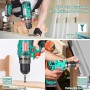 Taladro Atornillador 12V, HYCHIKA Destornillador Eléctrico, 30N.m Atornillador Eléctrico, 21+1 Ajustes Par, 2 Velocidad