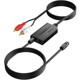 AUTOUTLET 192kHz Conversor Audio Digital Analóg SPDIF a RCA Convertidor de Audio Digital a Analógico conector RCA Óptico Soporte