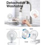 MERTTURM USB Ventilador de Mesa 4000mAh, Ultra Silencioso, 4 Velocidades Ajustables, Dirección Ajustable, Indicador de Batería,
