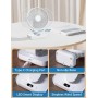 MERTTURM USB Ventilador de Mesa 4000mAh, Ultra Silencioso, 4 Velocidades Ajustables, Dirección Ajustable, Indicador de Batería,