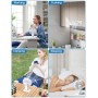 MERTTURM USB Ventilador de Mesa 4000mAh, Ultra Silencioso, 4 Velocidades Ajustables, Dirección Ajustable, Indicador de Batería,