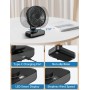 MERTTURM USB Ventilador de Mesa 4000mAh, Ultra Silencioso, 4 Velocidades Ajustables, Dirección Ajustable, Indicador de Batería,