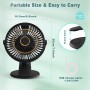 COZII Ventilador USB Recargable, Ventilador de Mesa Pequeño 3 en 1 con Clip, Potente Ventilador Portatil Silencioso 5