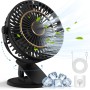 COZII Ventilador USB Recargable, Ventilador de Mesa Pequeño 3 en 1 con Clip, Potente Ventilador Portatil Silencioso 5