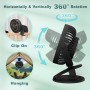 COZII Ventilador USB Recargable, Ventilador de Mesa Pequeño 3 en 1 con Clip, Potente Ventilador Portatil Silencioso 5