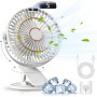 COZII Ventilador USB Recargable, Ventilador de Mesa Pequeño 3 en 1 con Clip, Potente Ventilador Portatil Silencioso 5