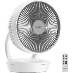 4UMOR Ventilador de Mesa Silencioso 20dB con 3D Oscilación Ventilador de Circulación de Aire para Dormitorios 25W Potente Viento