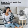 4UMOR Ventilador de Mesa Silencioso 20dB con 3D Oscilación Ventilador de Circulación de Aire para Dormitorios 25W Potente Viento
