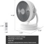 4UMOR Ventilador de Mesa Silencioso 20dB con 3D Oscilación Ventilador de Circulación de Aire para Dormitorios 25W Potente Viento