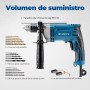 DongCheng - Taladro de percusión (710 W, 13 mm, taladro de percusión, 45,000 IPM, 3000 RPM con 15 coronas de perforación para