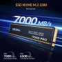 iDsonix M.2 SSD 2 TB, PCIE GEN4X4, NVME SSD M.2 2280 con Flash 3D NAND y disipador de Calor, hasta 7000 MB/s, Unidad de Estado