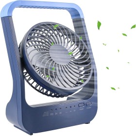 Ventilador de Mesa 6" 20000 mAh, Mini USB Con 3 Velocidades Ajustables, Temporizador, 180° Giratorio, Portátil Para Oficina,