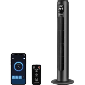 Aigostar Ventilador de Torre Inteligente con Mando a Distancia, Silencioso, 102 cm, WiFi+Bluetooth, Pantalla LED, 3 Velocidades,