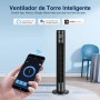 Aigostar Ventilador de Torre Inteligente con Mando a Distancia, Silencioso, 102 cm, WiFi+Bluetooth, Pantalla LED, 3 Velocidades,