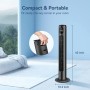 Aigostar Ventilador de Torre Inteligente con Mando a Distancia, Silencioso, 102 cm, WiFi+Bluetooth, Pantalla LED, 3 Velocidades,