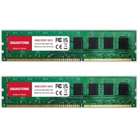Gigastone Memoria RAM Escritorio 16GB (2x8GB) DDR3-1600MHz PC3-12800 CL11 1.5V UDIMM 240 Pin sin búfer sin ECC para PC