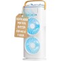 Ventilador Portatil Recargable, Ventilador con Hielo y Agua y Doble Cabezal 360°, Nebulizador Hielo 280 ml, Oscilante 90°/180°,