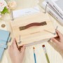 BENECREAT Kits de encuadernación de libros de madera de 20,5 x 25,2 mm, almendra blanqueada, portátil, encuadernación