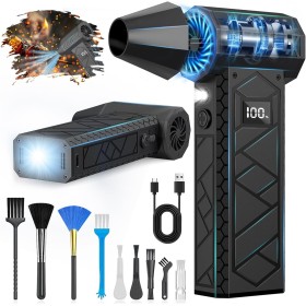 Soplador de Polvo Eléctrico,Pantalla LCD Soplador Aire Comprimido,180000 RPM Soplador Aire Comprimido,con Linterna y Lluz