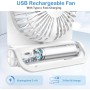 EasyAcc Ventilador de Mesa Ultra Silencioso, 4000 mAh Portátil con 4 Velocidades, Mini Ventilador USB Recargable con 4 Modos de
