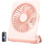 EasyAcc Ventilador de Mesa Pequeño, Mini Ventilador Silencioso USB Recargable 2000mAh con 4 Velocidades, 225° Plegable Portátil
