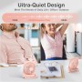 EasyAcc Ventilador de Mesa Pequeño, Mini Ventilador Silencioso USB Recargable 2000mAh con 4 Velocidades, 225° Plegable Portátil