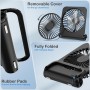 EasyAcc Ventilador de Mesa Pequeño, Mini Ventilador Silencioso USB Recargable 2000mAh con 4 Velocidades, 225° Plegable Portátil