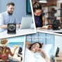 EasyAcc Ventilador de Mesa Pequeño, Mini Ventilador Silencioso USB Recargable 2000mAh con 4 Velocidades, 225° Plegable Portátil