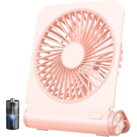 EasyAcc Ventilador de Mesa Pequeño, Mini Ventilador Silencioso USB Recargable 2000mAh con 4 Velocidades, 225° Plegable Portátil