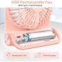 EasyAcc Ventilador de Mesa Pequeño, Mini Ventilador Silencioso USB Recargable 2000mAh con 4 Velocidades, 225° Plegable Portátil