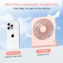 EasyAcc Ventilador de Mesa Pequeño, Mini Ventilador Silencioso USB Recargable 2000mAh con 4 Velocidades, 225° Plegable Portátil