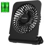 EasyAcc Ventilador de Mesa Pequeño, Mini Ventilador Silencioso USB Recargable 2000mAh con 4 Velocidades, 225° Plegable Portátil