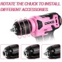 DEKOPRO Taladro Atornillador Inalámbrico 8V, con 10MM Portabrocas, LED Luz, Cable de Carga Tipo C, Accesorios 42 Piezas, Taladro