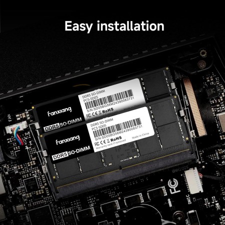 Fanxing SODIMM RAM DDR5 64GB (2x32GB) Kit DDR5 5600MHz 262 Pin Notebook Memoria Módulo Ram SODIMM