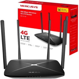 Mercusys MB115-4G 300 Mbps Wireless N 4G LTE Router, WiFi 300 Mbps + SIM Instantáneo + 4 Antenas Potentes, Cobertura Máxima para