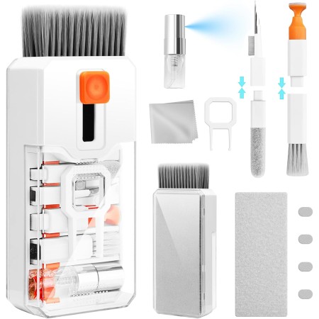 Ordilend 10 en 1 Kit Limpieza PC - Limpiador Teclado con Cepillo para Ordenador, MacBook, iPad, iPhone Pro, Tablet, PC, Monitor,