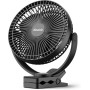 Koonie Ventilador de clip de 10000 mAh, ventilador de escritorio portátil USB de 4 velocidades, flujo de aire fuerte,