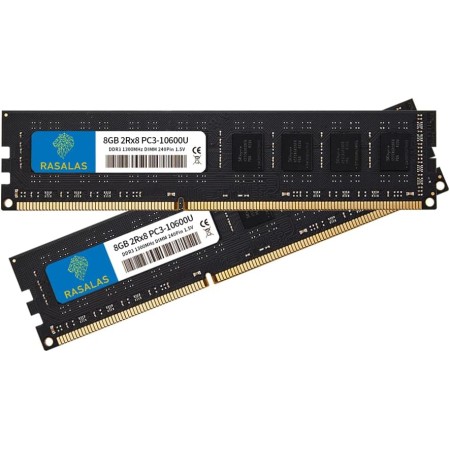 Rasalas Kit de 16 GB (2 x 8 GB) DDR3 1333 MHz 2Rx8 PC3 10600U 8 GB RAM de 240 pines 1,5 V CL9 Desktop Memory Ram Upgrade 8 GB..