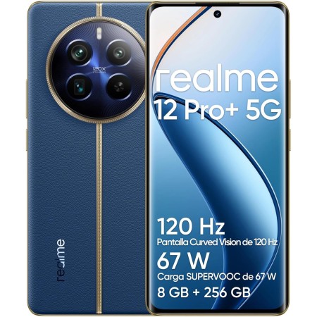 realme 12 Pro+ 5G Smartphone 8+256GB, Snapdragon 7s Gen 2 5G, Cámara de Retrato de 64MP, Pantalla Curved Vision de 6.7" y 120Hz,