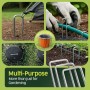 PORTENTUM Grapas Césped Artificial 100 Uds + 16 Arandelas – Piquetas Camping Suelo Duro, Estacas para Tomateras, Piquetas